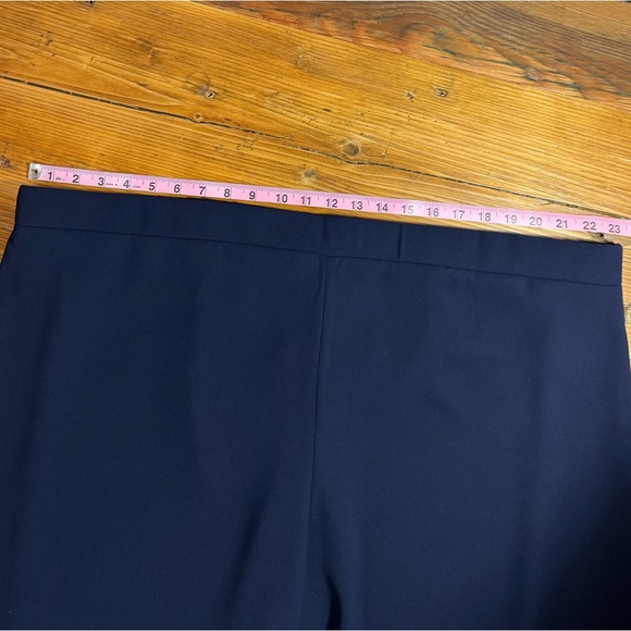 Talbots Women Ponte Cropped Wide Leg Pant Navy Pull-On Elastic Waist Trouser 24W - Picture 2 of 9